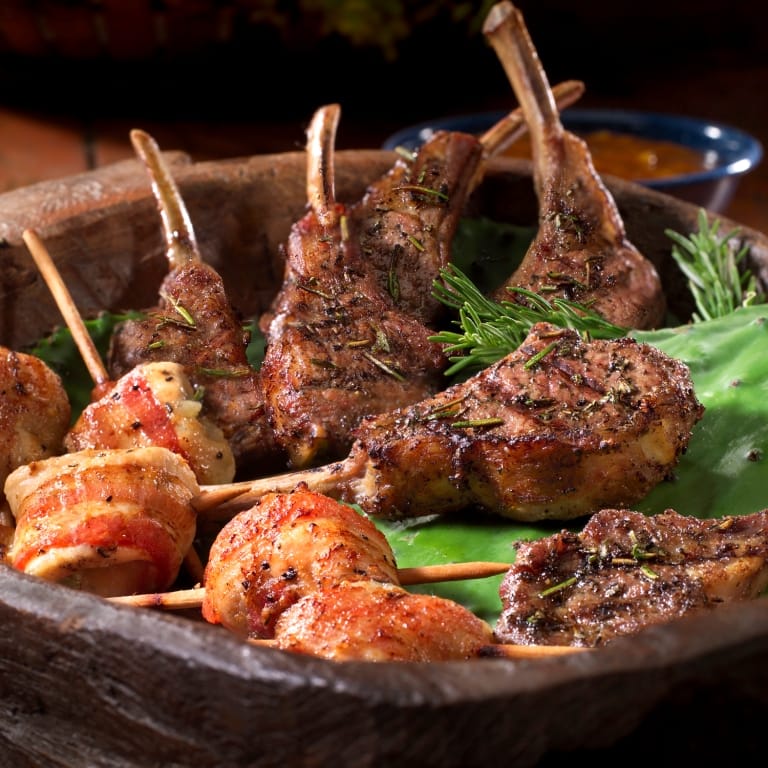 Lamb Chops and Grilled White Wings by Don Strange of Texas